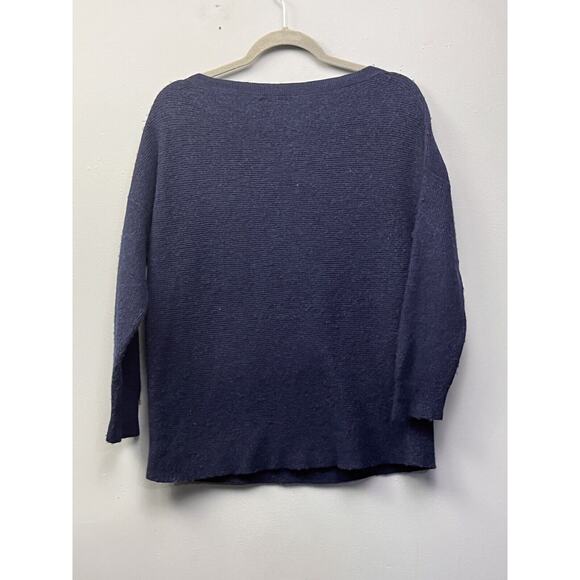 J Crew Sweater Womens Small Pullover Boat Neck Blue Wool Preppy Casual‎ - Picture 2 of 5